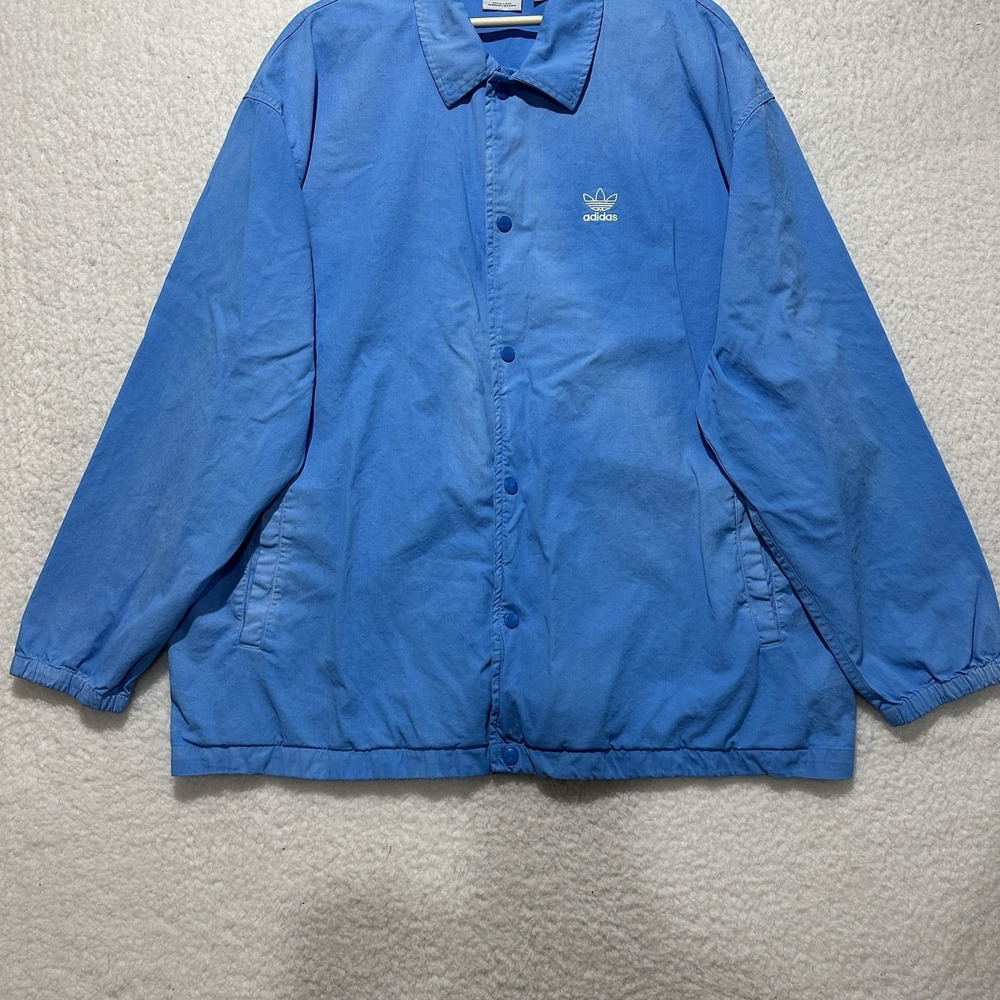 Adidas Essentials Jacket Blue Snap Front Dye Loos… - image 6